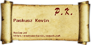 Paskusz Kevin névjegykártya